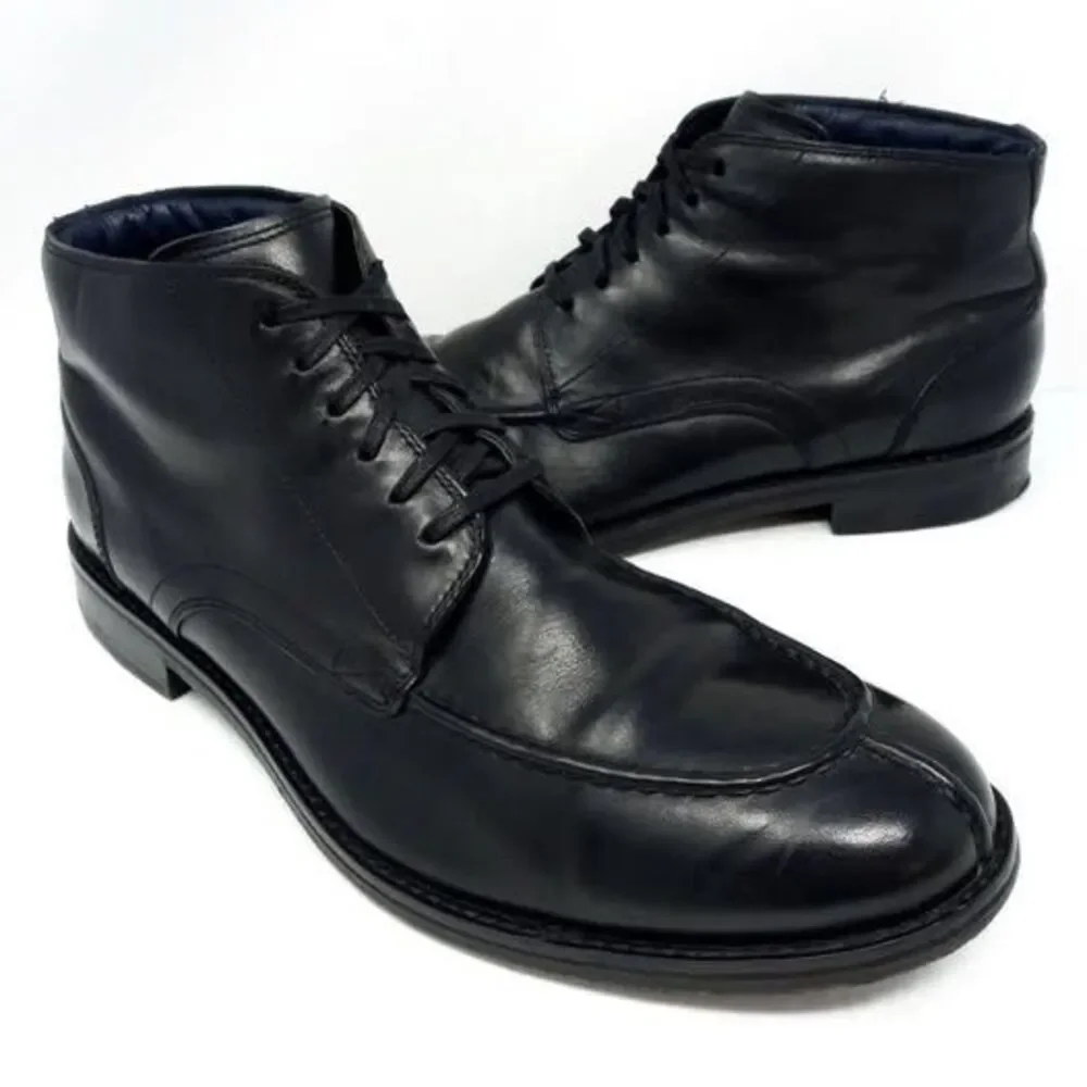 Cole Haan Air Harrison Boots Men’s 10.5 Leather Ankle Black Smart Split Toe City